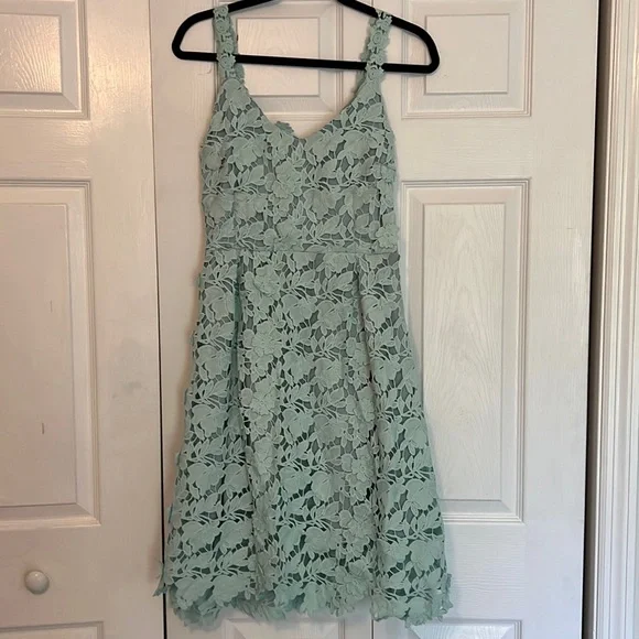 green emerald velvet dress CHICWISH Women Embroidered Eyelet Frilling Midi Dress Cotton V Neck Button  Short Sleeve Flowy Summer Green Dress with Belt at Amazon Women's Clothing  store main image 0